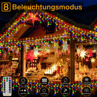 1 x RAW Customer Returns Ollny icy rain fairy lights outdoor 12m 486 LEDs Christmas lights outdoor colorful 81 strings IP44 waterproof 8 modes with remote control timer EU plug for gazebo balcony - RRP €10.07