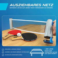 1 x RAW Customer Returns PRO-SPIN Table Tennis Bat Set - With Table Tennis Net for Every Table, Table Tennis Balls 3-Stars, Bag Case Set of 2 Extendable Mobile Table Tennis Net Great Gift Games - RRP €37.93