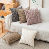 2 x Brand New MIULEE Set of 2 Soft Plush Cushion Covers in Wool and Suede with Diamond Patterns on Two Sides Decorative Pillowcase for Living Room Bedroom Sofa 40x40 cm Milk White - RRP €38.4