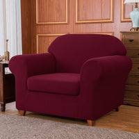 1 x Brand New subrtex 2 Pieces Armchair Cover with Armrests Stretch Elastic Sofa Cover Sofa Cover 1 Seater, Burgundy  - RRP €40.66