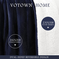 1 x RAW Customer Returns VOTOWN HOME Blanket Cuddly Blanket Blue, Warm Fluffy Sherpa Blanket, Soft Fleece Blanket as a Living Blanket, etra Large Sofa Blanket, 220x240 cm XXL, Navy Blue - RRP €38.3