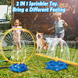 8 x Brand New VATOS 2 in 1 Water Sprinkler for Kids with Rotating Spray Nozzles, Garden Hose Attachment, Summer Toy for Outdoor, Lawn, Backyard, Toy for Toddlers Outdoor - RRP €159.92