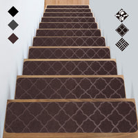 1 x RAW Customer Returns GOYLSER Stair Mats Stair Treads Mats Stair Carpet Self-Adhesive Stair Mats Anti-Slip Stair Carpet Rectangular Anti-Slip Carpet for Children Pets Brown 76x20cm 15 Pieces  - RRP €50.41