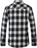 1 x Brand New SSLR Men s Flannel Shirt Long Sleeve Shirt Lumberjack Shirt Men s Long Sleeve Button Down Checkered Shirt Small, White Black Brown  - RRP €24.1