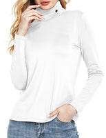 1 x RAW Customer Returns SSLR Thermal T-Shirt Long Sleeve Turtleneck Slim Fit Basic Tops Brushed Turtle Sweater, White, XL - RRP €22.8