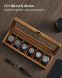 1 x RAW Customer Returns SONGMICS Watch Box with 12 Compartments, Solid Wood Watch Case, with Glass Lid, Watch Pillow, Gift for Your Loved Ones, Walnut JOW120K01 - RRP €25.9