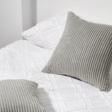 1 x RAW Customer Returns Topfinel cushion cover 40x40 grey corduroy set of 2 striped pattern cushion covers cushion cover decorative cushion sofa cushion couch cushion decorative cushion decorative cushion cover  living room - RRP €13.1