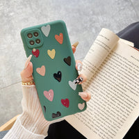 1 x Brand New ZTOFERA Silicone Case Compatible with Samsung Galaxy A12 M12 for Girls Women, Heart Pattern Soft TPU Cover Shockproof Protective Case Bumper Cover, Dark Green - RRP €20.4