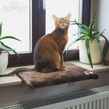 1 x RAW Customer Returns Pretty Kitty cat window bed 32x41cm cuddly cat window lounger for the windowsill, premium fluffy cat bed for the window, window sill cat washable, window sill lounger cat - RRP €34.16