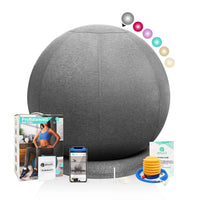 1 x RAW Customer Returns ENOVI ProfiBalance Sitting Ball Office Ergonomic with Chair Covers, Stability Ring Base, for Office and Home, Improve Balance, Core Strength and Posture, Relieve Back Pain, 65cm, FG - RRP €60.49