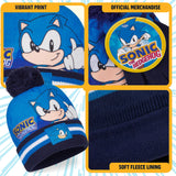 1 x RAW Customer Returns Sonic the Hedgehog Child Hat, Winter Hat Scarf and Gloves Set Blue 2 Pieces  - RRP €18.25