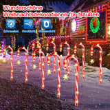 1 x RAW Customer Returns Pack of 10 solar LED candy canes outdoor, Christmas LED candy cane fairy lights, solar or USB connection charging, Christmas lighting LED garden light for outdoor decoration Christmas decoration - RRP €33.26