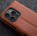 1 x Brand New STILGUT Talis compatible with iPhone 14 Pro 6.1 case with card compartment made of leather, flip cover, wallet case, mobile phone case with compartments stand function - Cognac - RRP €29.99