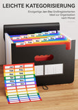 1 x RAW Customer Returns Document folder A4, expanding folder sorting folder colorful file folder rainbow file folder accordion design A4 size large capacity waterproof material 12 compartments with lid from ABC life - RRP €11.89