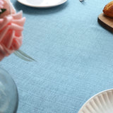 3 x Brand New WELTRXE tablecloth, pearlescent look tablecloth made of polyester with lace hem, 180cm table cloth beautiful table decoration, round blue table linen for garden balcony home wedding festival - RRP €33.27