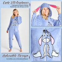 1 x RAW Customer Returns Disney Onesie Women s Stitch One-Piece Pajamas - Eeyore, Minnie, Maleficent Pajamas Onesie - Sizes from S-XXL Blue Eeyore, XL  - RRP €23.9