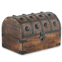 1 x RAW Customer Returns Ajuny Handmade Decorative Pirate Treasure Chest Wooden Jewelry Storage Box Versatile for Keepsakes Trinket Box Holder Organizer Necklace Earrings Gifts, 9 x 6  - RRP €24.99