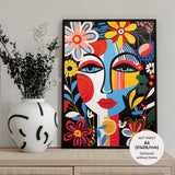 1 x RAW Customer Returns Studio Moien Blooming Aura Modern Colorful Framed Poster - 1 Art Print in Colors, Typography, Woman - Wall Art - Black Wooden Frame - 250 g m2 Matt Museum Quality DIN A4 21 x 29.7 cm  - RRP €49.82