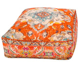 1 x RAW Customer Returns Mandala Life ART Stool Living Room Orange Large Seat Cushion Floor Cushion Large Seat Puffs Luxury Stool With Handcrafted Room Decor Yoga Cushion 100 Cotton Unfilled 60X20Cm - RRP €59.99