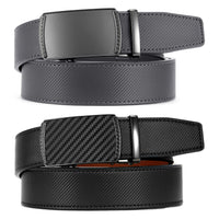 1 x RAW Customer Returns CHAOREN Men s Belt 2 Pieces, Men s Leather Belt with Automatic Ratchet Buckle, 35mm Wide Belt, Adjustable Trim to Fit - RRP €36.99