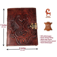 1 x RAW Customer Returns URBAN LEATHER Handmade DND Journal, Vintage Dragon Design, Snap Closure, Unlined Pages, Writing Sketching, Dungeons Dragons, Fantasy, Urban Style, Grimoires, Wiccan, Men, - RRP €24.19