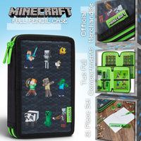 1 x RAW Customer Returns Minecraft Pencil Case for Kids Boys Pencil Case 2 Compartments School Supplies - RRP €26.99