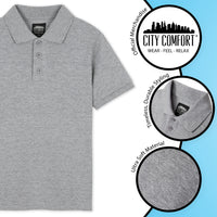 1 x Brand New CityComfort Boys Polo T-Shirt Children s Polo Shirt Teenagers 3-16 Years Grey, 9-10 Years  - RRP €22.8