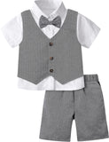 1 x RAW Customer Returns mintgreen Baby Boy Formal Suit Gentleman Outfit Set, Dark Grey, 18-24 Months, 90 - RRP €35.9