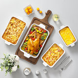 1 x RAW Customer Returns MALACASA, Bake.Bake series, 4-piece baking dish set made of scratch-resistant ceramic in white Includes 4 sizes for preparing lasagna, soup, tiramisu and more - RRP €52.43