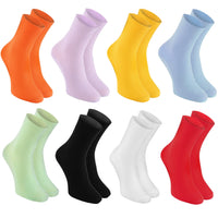 1 x RAW Customer Returns Rainbow Socks - Women s Men s Cotton Diabetic Socks Without Elastic Band - 8 Pairs - Orange Yellow Purple Blue Green Black White Red - Sizes 44-46 - RRP €24.99