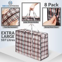 1 x RAW Customer Returns DECO EXPRESS Clothes Storage Bags, Moving Bags and Clothes Storage Bags with Zipper - Multipack Pack of 8  - RRP €22.31