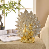 1 x RAW Customer Returns TERESA S COLLECTIONS Modern Gold Peacock Decoration Living Room, Resin Peacock Statues for Home Decor, Gold Luxury Peacock Ornaments Sculptures Figurines, Peacock Gift for Table Decoration, Centerpiece, 21.6 cm High - RRP €20.16