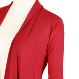 1 x RAW Customer Returns Urban GoCo Women s Draped Cardigan Open Front Long Sleeves Irregular Hem Jacket Top X-Large, Red  - RRP €26.98