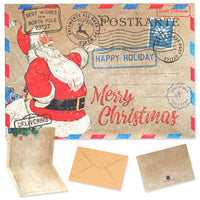 93 x Brand New Weidebach SANTA CLAUS SET OF 10 VINTAGE CHRISTMAS CARDS, A5 FORMAT CHRISTMAS CARDS 10 BROWN ENVELOPES MADE OF KRAFT PAPER, FOLDED CARDS FOR CHRISTMAS WITH ORIGINAL SANTA CLAUS MOTIF - RRP €842.58