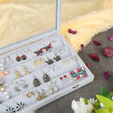 1 x RAW Customer Returns BELLE VOUS Jewelry Organizer Earrings Jewelry Box Gray Velvet Box Lid 40 Slots - Jewelry Storage 4 Levels Jewelry Box with Viewing Window as Earring Holder, Stud Earrings Storage - RRP €24.99