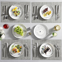 1 x RAW Customer Returns MALACASA, REG Series, 8.5 Pasta Plates Set of 6, Marble Gray Porcelain Serving Plates, Dessert Plates for Cakes, Appetizers, Lunch, Sandwiches, Dinnerware Set for Wedding, Party - RRP €38.99