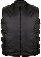 1 x RAW Customer Returns MDM men s textile biker vest, black, adjustable velcro fastening size XL  - RRP €59.5