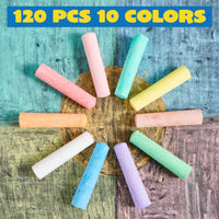 1 x RAW Customer Returns JOYIN 120 Pieces Blackboard Chalk, Giant Box Non-Toxic Jumbo Washable Street Chalk, Chalk for Blackboard and Street in 10 Colors, Children s and Teacher s Chalk Set - RRP €27.99