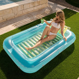 1 x RAW Customer Returns Sloosh L 178 x 117cm, Inflatable Sun Pool Lounge Float, 178 x 117 cm, Suntan Tub Raft Float, Tanning Pool with Pillow, Personal Pool Lounger for Adults Summer Fun Water Party - RRP €63.99