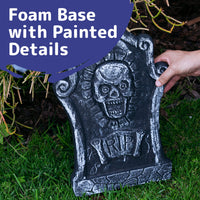 4 x RAW Customer Returns PREXTEX 4 Pack Halloween Ornaments Lightweight Foam Graveyard Rip Tombstones Rip Halloween Decorations, 43cm x 33cm - Halloween Clearance - RRP €84.2