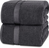 1 x RAW Customer Returns Utopia Towels - Set of 2 large cotton bath towels with hanger, sauna towels, large bath towels, hand towels 90 x 180 cm grey  - RRP €31.99