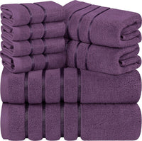 1 x RAW Customer Returns Utopia Towels - 8 Piece Luxury Towel Set, 2 Bath Towels, 2 Hand Towels and 4 Wash Cloths, Highly Absorbent Towel Set 97 Ring Spun Cotton Plum  - RRP €28.99