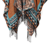 1 x RAW Customer Returns Urban GoCo Women s Poncho Stole Bohe Tassel Scarf 5 Orange  - RRP €35.98