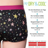 1 x RAW Customer Returns DRY COOL daily incontinence briefs for girls Underwear Washable Absorbent pad Stary Night 122-128 cm 7-8 years  - RRP €26.17