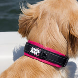 2 x Brand New Black Rhino - The Comfort Collar Super Soft Neoprene Padded Dog Collar for All Dog Breeds - Heavy Duty Adjustable Reflective Weatherproof Medium, Pink Black  - RRP €37.1