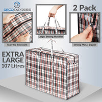 1 x RAW Customer Returns DECO EXPRESS Clothes Storage Bags, Moving Bags and Clothes Storage Bags with Zipper - Multipack Pack of 2  - RRP €13.76