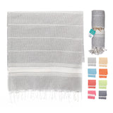 1 x RAW Customer Returns Artexia sauna towel, beach towel, hammam towel, picnic blanket, bath towel, shower towel, beach towel, large cotton bath towel, women s and men s beach towel XXL grey  - RRP €14.99