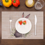 1 x Brand New Banchif Washable Placemats, Flowers, Easter Eggs, Rabbit Pattern Placemats, Easter Table Decoration, Washable Non-Slip PVC Placemats, 45cm x 30cm - RRP €19.2