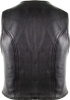 1 x RAW Customer Returns MDM Men s Leather Vest with Buckles without Side Cord L  - RRP €90.66