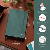 1 x RAW Customer Returns Beechmore Books Notebook lined - A5, Green I Premium hardcover journal book made of vegan leather, 120gsm cream paper, including gift box, for writers, journalists, meetings students - RRP €18.86